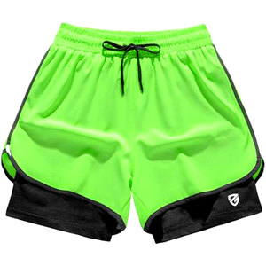 Shorts de sport respirants à séchage rapide pour hommes avec logo frontal et poches zippées, taille plus, 5 pouces, pour entraînement athlétique - Product Image 3
