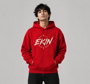 Sudadera con Capucha Estampada y Bordada con Diseño de Llama, 400GSM, Felpa de Algodón Pesado, Ecológica, Ajuste Oversize, Unisex, Primavera, Bolsillos, Estilo Urbano - Product Image 4