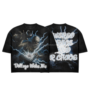 T-shirt personnalisé avec logo, délavé à l'acide, pour hommes, streetwear de haute qualité, vintage, surdimensionné, 100% coton, t-shirts pour hommes grandes tailles - Product Image 1