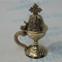 Brûleur d'encens en laiton artisanal de qualité supérieure, encensoir décoratif en métal pour la salle de prière et la décoration de la méditation