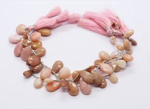 AAA Natural Pink Opal Faceted Pear Shape <b>Beads</b> 7x9-9x14 MM Pink Opal Gemstone <b>Beads</b> 8 Inch Faceted Pear <b>Beads</b> For Jewelry Making - Product Image 2