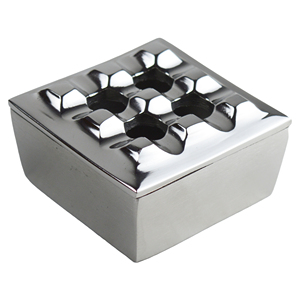 Cendrier design grille en aluminium avec finition laiton antique pour bar, maison, hôtel, bureau et décoration de table - Product Image 3