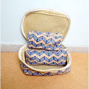 Bag Toiletry Cotton Quilted Cosmetic Set Handmade Indian Travel Kit for Small <b>Medium</b> Large Block Print Sponge Vanity <b>Case</b> - Product Image 4