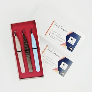 Pince à épiler à pointe en fibre volume russe à 90 degrés logo personnalisé pince à cils collection couleur mate beauté durable pince à cils - Product Image 3