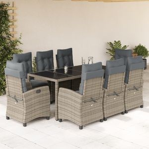 Set da Pranzo Grigio per Giardino, Collezione di Mobili da Esterno per Patio - Product Image 1