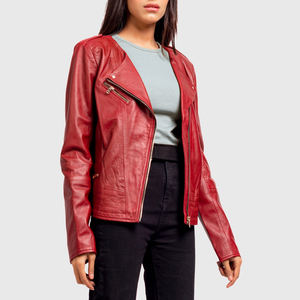 Nueva Chaqueta de Cuero para Mujer, Estilo Casual, Color Sólido, Fabricada con Cuero Genuino de la Mejor Calidad - Product Image 5