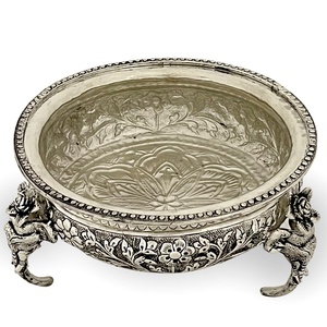 Urli rond en argent plaqué fait à la main, artisanat, pot flottant pour fleurs, cadeaux de mariage, 9 pouces, article de décoration de mariage - Product Image 2