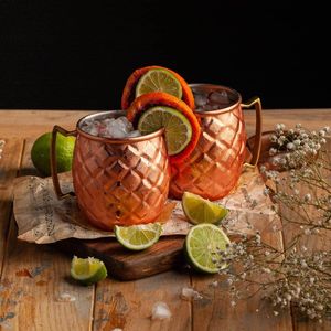 Juego de tazas Moscow Mule de cobre, tazas para bebidas Coastal Lagoon, tazas reutilizables hechas a mano, tazas para servir con acabado premium - Product Image 4