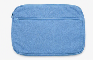 Blue Recycled Cotton Laptop Sleeve Tablet Case Zipper <b>Computer</b> <b>Bag</b> for Office Travel - Product Image 1