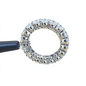 Anillo de Eternidad de Diamantes Naturales Premium, Oro de 18K, Color J-K, Claridad SI, Fabricante de Anillos de Boda - Product Image 1