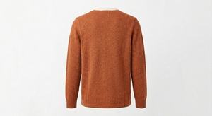 Pull-over en laine mérinos 100% pour homme, col rond, coupe classique, manches longues, 370g, logo personnalisé au dos, vêtement de printemps - Product Image 2