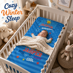 Organic Cotton Baby Crib Mattress Sheet | <b>Knitted</b> <b>Animal</b> <b>Pattern</b> Fitted Cover Soft Breathable Nursery Bedding <b>for</b> Infants Cozy - Product Image 2