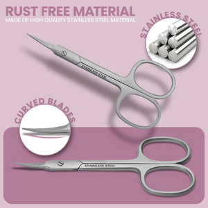 Ciseaux à ongles professionnels de luxe, finition mate dorée, prix d'usine, qualité supérieure, courbés et affûtés pour la manucure et les cuticules - Product Image 6