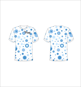 T-shirt à manches courtes pour homme, motif à pois bleus, respirant, coupe classique, col rond, vêtement décontracté - Product Image 1