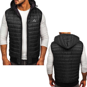 Dernier modèle de gilet en polaire doublement chaud pour homme, gilet d'extérieur, veste sans manches classique légère pour homme avec logo - Product Image 2