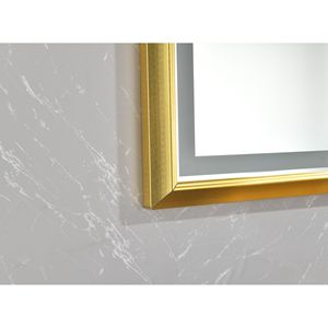 Specchio a LED rettangolare con cornice In oro 48 pollici. W X 30 In. H Anti-appannamento regolabile a parete Kit specchio da bagno per palestra - Product Image 6