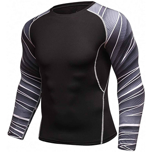 100% High Quality Polyester Spandex <b>Compression</b> <b>Shirt</b> Long Sleeve <b>Mens</b> Skin Tight <b>Compression</b> <b>Shirt</b> <b>for</b> sale - Product Image 2