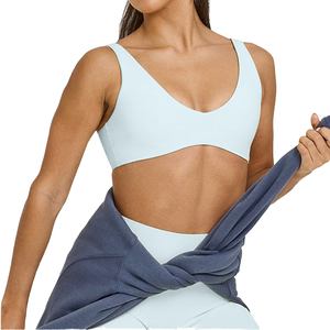 Soutien-gorge de sport à col en U, maintien élevé, séchage rapide, en nylon et élasthanne, avec coussinets amovibles, nouvelles couleurs, antichoc, effet push-up, pour la course et le fitness - Product Image 1