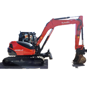 Excavatrice d'occasion Kubota KX080 de 8 tonnes, machine hydraulique sur chenilles en bon état, certifiée CE, avec brise-roche (KX165, KX185) - Product Image 1
