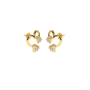 Pendientes de Aro de Oro con Diamantes Reales - Corte Redondo Brillante, Joyería Elegante para Uso Diario, Aros Colgantes - Product Image 2