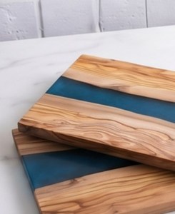 Nouvelle planche à fromage en bois naturel avec poignée en résine noire, plateau de service et de découpe, best-seller - Product Image 3
