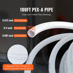 Tubo Flessibile in Plastica PEX-A da 3/4 Pollici, Lunghezza 100 Piedi, per Acqua Potabile Calda/Fredda, Facile Installazione - Product Image 2