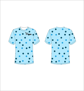T-shirt à manches courtes pour homme à pois bleu respirant coupe classique col rond décontracté imprimé - Product Image 1