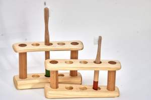 Soporte Ecológico de Madera para Cepillos de Dientes, Organizador de Baño de Bambú Natural para Cepillo de Dientes, Maquinilla de Afeitar y Pasta Dental - Product Image 6