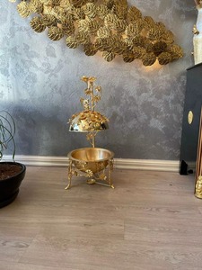 Calentadores de Comida Decorativos de Lujo al por Mayor, Recipientes de Acero Inoxidable para Mantener la Comida Caliente con Tapa Dorada Colgante - Product Image 2