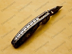 Cuchillo de Bolsillo Plegable de Acero de Damasco Hecho a Mano OEM, Hoja Afilada como una Navaja, Multifuncional, para Campismo, Caza, Supervivencia Táctica al Aire Libre - Product Image 2