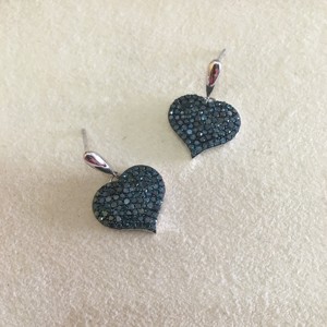 Pendientes Colgantes de Diamantes Azules de 1.54 Quilates, Plata de Ley 925, Corte Redondo, Diamantes Naturales con Color Mejorado para Mujer - Product Image 1