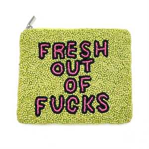 <b>Green</b> Beaded Leopard Coin <b>Purse</b>, Pouch, Beaded Bag, Wallet - Product Image 2