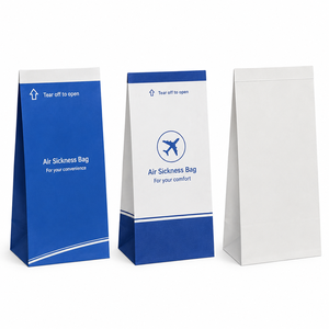 Eco-Friendly <b>Biodegradable</b> Air Sickness Bag Twisted Handles Kraft <b>Paper</b> Self Adhesive Seal Offset Printing Luxury Design - Product Image 3