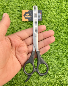 Ciseaux de coiffure professionnels à double tranchant en acier inoxydable pour barbier droitier, lame droite, pointe affûtée, confortables - Product Image 2