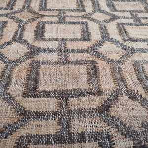 Alfombra Kilim Hecha a Mano, Moderna, 80% Yute, 20% Algodón, Reversible, Antideslizante, Apta para Mascotas, con Patrón Geométrico - Product Image 4