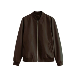 Men's Canvas Bomber Jacket Workwear Style Zipper Closure <b>Turn</b>-down Collar Regular Fit High Quality Winter Men's Wear - Product Image 2