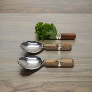 Ensemble de cuillères à salade en acier inoxydable à manche en résine mangue Crack Nouvelle tendance Cuillères à salade personnalisées - Product Image 1