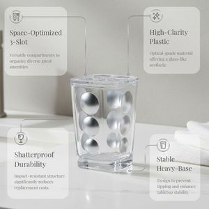 [Holar] Taiwan Made High Quality Modern Acrylic Shatterproof <b>Toothpaste</b> Organizer <b>Toothbrush</b> Stands for Hospitality Bathroom - Product Image 3