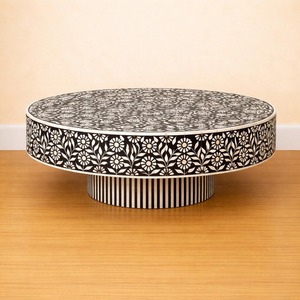 Modern High Quality Floral Bone Inlay Coffee <b>Table</b> <b>Console</b> <b>Table</b> Living Room End <b>Table</b> <b>Round</b> Handmade Bone Inlay Coffee <b>Table</b> - Product Image 1