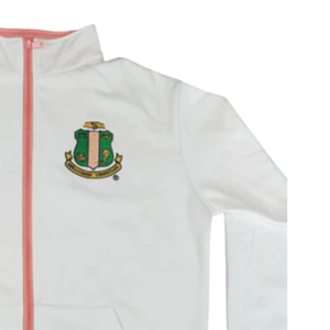For Elite <b>Quilted</b> Cotton Track Jacket for Women Full Zip Breathable Embroidered Crest White Pink Long Sleeve <b>Winter</b> Sports - Product Image 4
