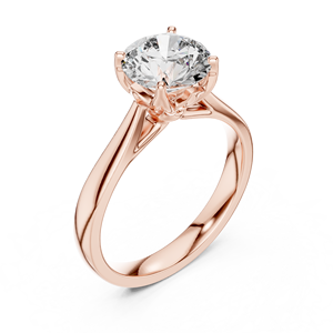 Anillo Solitario Clásico de Corte Redondo con Diamante Cultivado en Laboratorio, Chapado en Oro Rosa de 18 Quilates y Rodio, Certificado, para Fiestas, Bodas, Regalos de Lujo para Mujer - Product Image 2