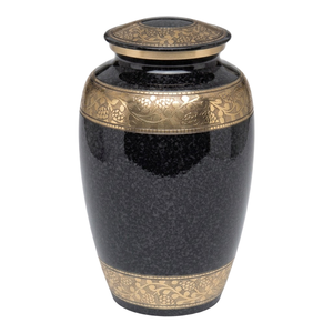 Urnes funéraires en laiton blanc durable pour adultes, avec bandes décoratives dorées, finition marbre, pour cendres humaines. - Product Image 3