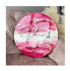 Eco-Friendly Resin Digital <b>Clocks</b> with Modern Design for Home <b>Office</b> Decoration Pink Color Christmas Edition Best Price India - Product Image 1