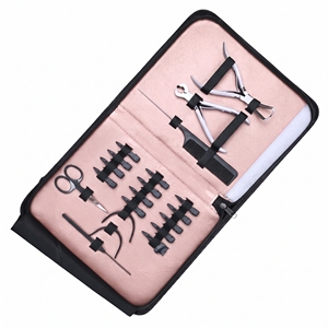Kit d'outils avancés pour extensions capillaires : Pince à sertir micro-anneaux, Pince à retirer les nano-anneaux, Pince à sceller les bandes, Coupe-fil de fusion, Peigne, Pinces - Product Image 3
