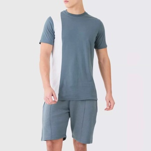 OEM Serviced Summer Knitted Two Piece Casual Wear Men <b>Twin</b> <b>Sets</b> Professional Manufacturer Custom Made T Shirt & Shorts <b>Set</b> - Product Image 5