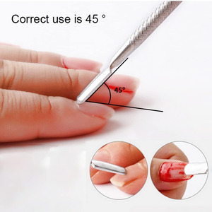 Pousse-cuticules en acier inoxydable à double tête pour le nettoyage des ongles et des ongles d'orteils - Product Image 2