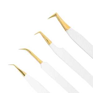 Pince à épiler professionnelle en acier inoxydable couleur or rose pour cils, extension de volume en fibre plasma, logo personnalisable, durable - Product Image 2