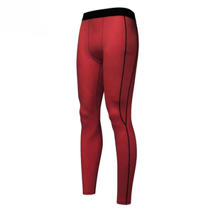 Pockets <b>Men</b> <b>Compression</b> Leggings Full Length High Waist Solid Color Spandex Nylon Elastic Waist Fitness Running Pants With Pocke - Product Image 2