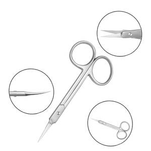 Ciseaux à cuticules en acier inoxydable avec logo personnalisé, lame droite et tranchante, certifiés CE, réutilisables, durables, de haute qualité - Product Image 3