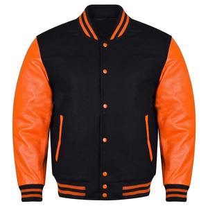 Blouson de baseball unisexe en gros, broderie personnalisée, design universitaire, pour hommes, femmes et jeunes, style streetwear, 100% laine, col montant - Product Image 1